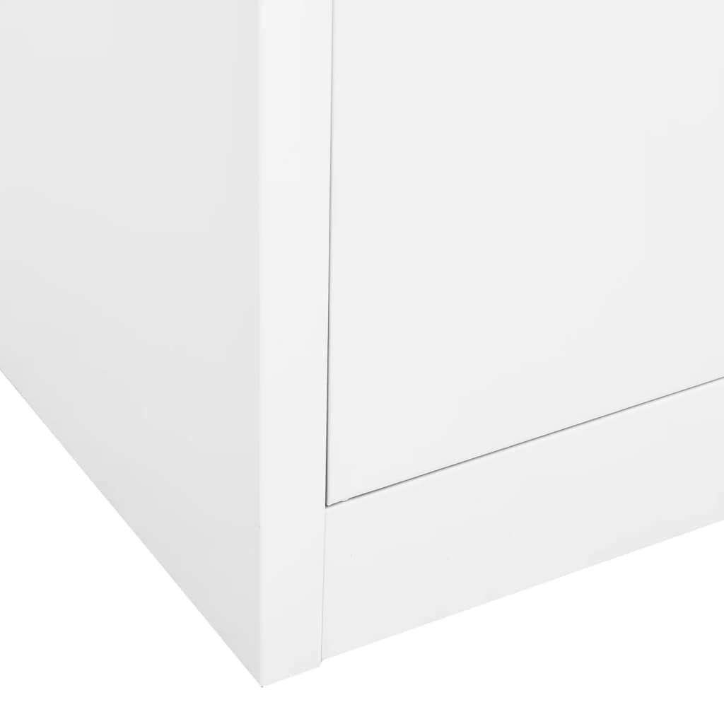 Office Cabinet White 90x40x180 cm Steel